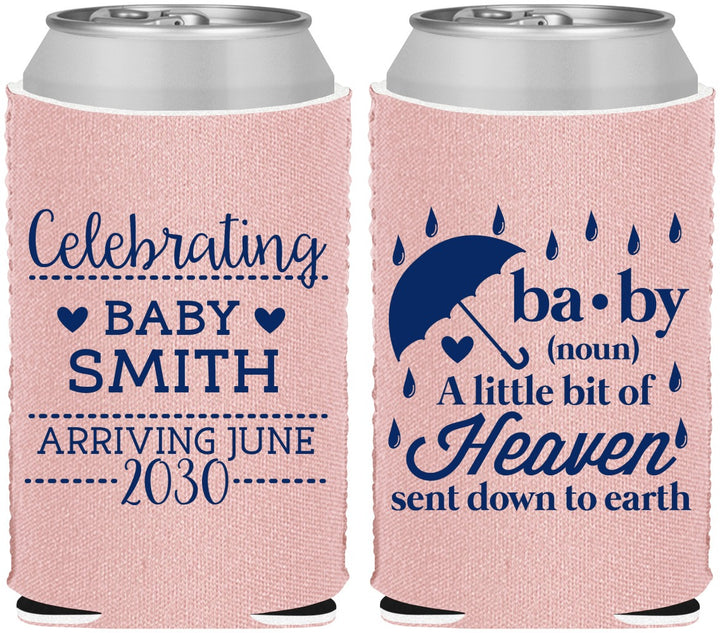 Custom Baby Shower Neoprene Can Coolers - Little Bit Of Heaven | 90095