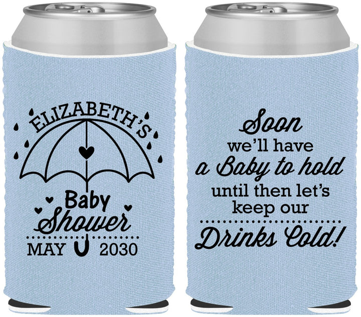 Custom Baby Shower Neoprene Can Coolers - April Showers May Babies | 90098