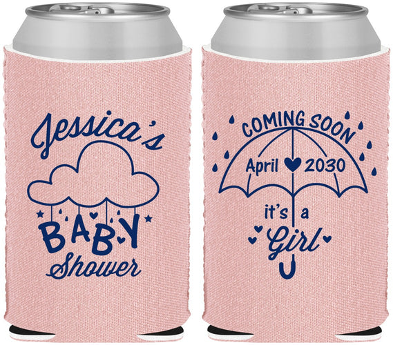 Custom Baby Shower Neoprene Can Coolers - April Showers May Babies | 90099