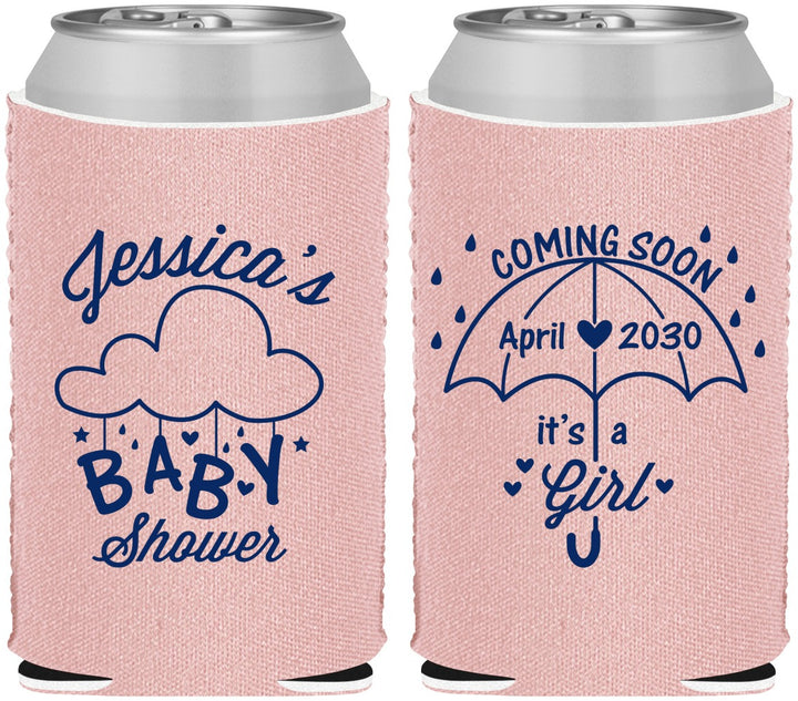 Custom Baby Shower Neoprene Can Coolers - April Showers May Babies | 90099