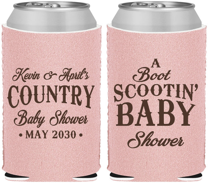Custom Baby Shower Neoprene Can Coolers - Boot Scootin | 90100