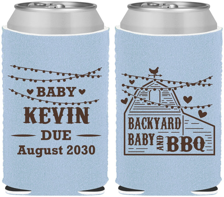 Custom Baby Shower Neoprene Can Coolers - Baby And Bbq | 90101