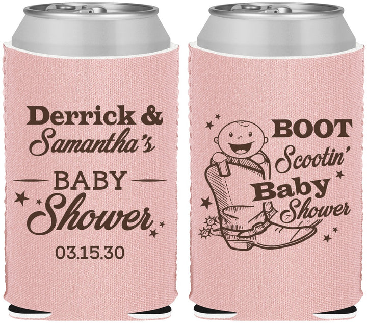 Custom Baby Shower Neoprene Can Coolers - Boot Scootin | 90106