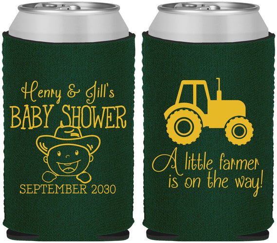 Custom Baby Shower Neoprene Can Coolers - Little Farmer | 90108