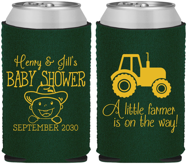 Custom Baby Shower Neoprene Can Coolers - Little Farmer | 90108