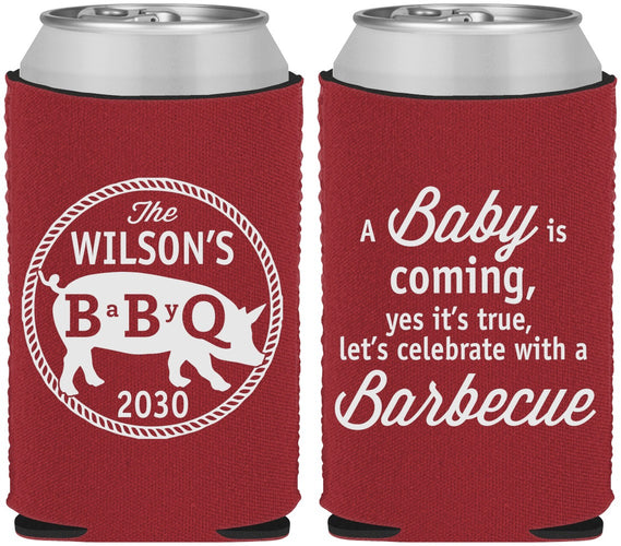 Custom Baby Shower Neoprene Can Coolers - Bbq | 90110