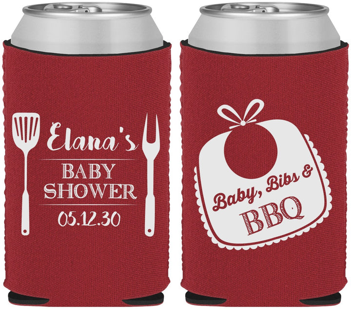 Custom Baby Shower Neoprene Can Coolers - Beers Bbq Babies | 90114