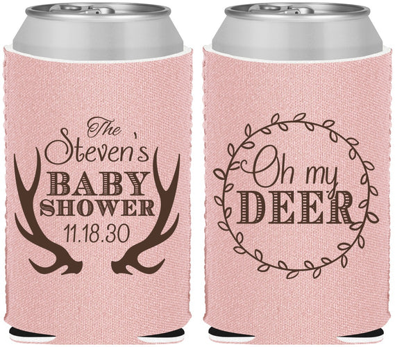 Custom Baby Shower Neoprene Can Coolers - Oh My Deer Christmas | 90121