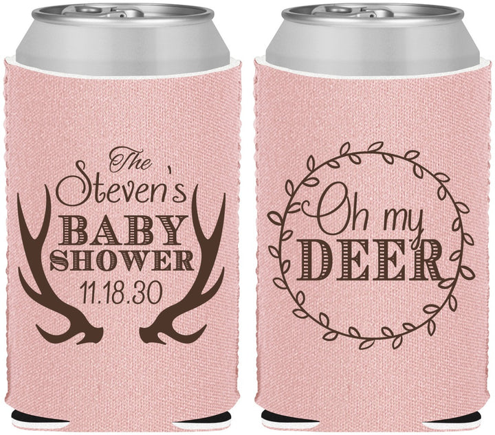 Custom Baby Shower Neoprene Can Coolers - Oh My Deer Christmas | 90121