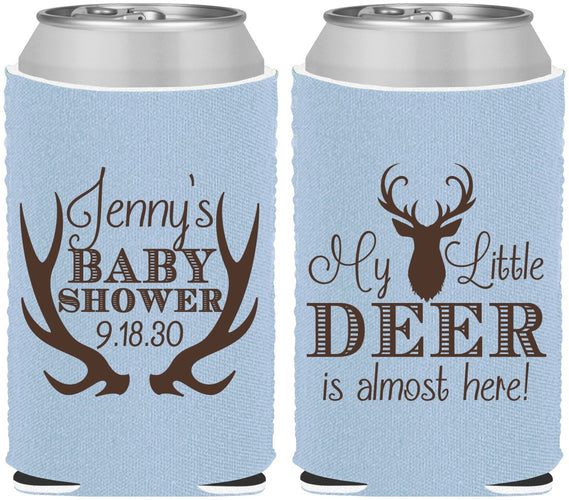 Custom Baby Shower Neoprene Can Coolers - My Little Deer | 90124