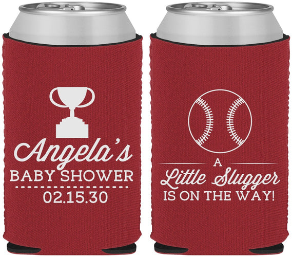 Custom Baby Shower Neoprene Can Coolers - Baseball Little Slugger | 90145