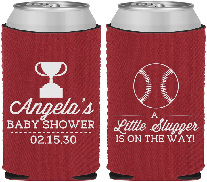 Custom Baby Shower Neoprene Can Coolers - Baseball Little Slugger | 90145