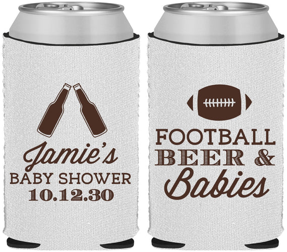 Custom Baby Shower Neoprene Can Coolers - Football Beer Babies | 90147
