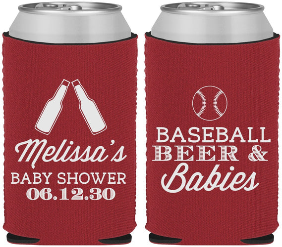 Custom Baby Shower Neoprene Can Coolers - Baseball Beer Diapers | 90149