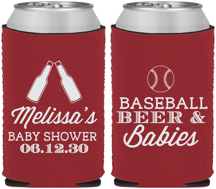 Custom Baby Shower Neoprene Can Coolers - Baseball Beer Diapers | 90149