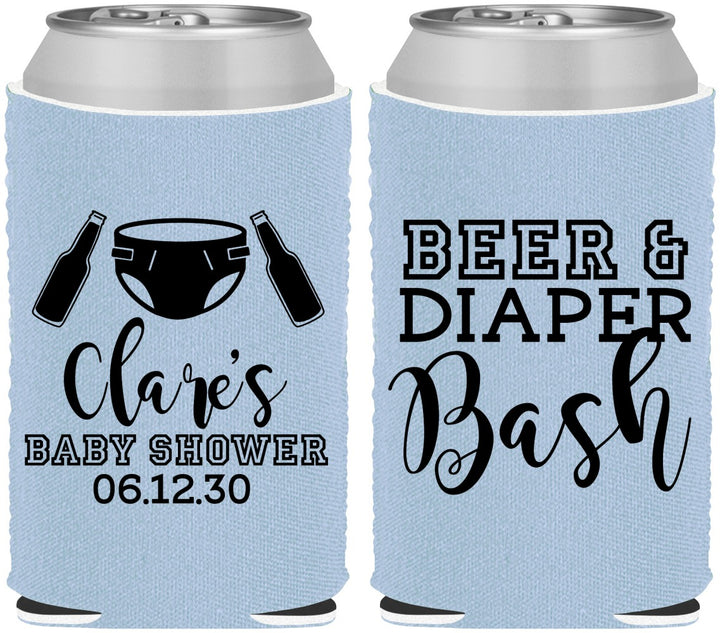 Custom Baby Shower Neoprene Can Coolers - Beer Diapers Bash | 90151
