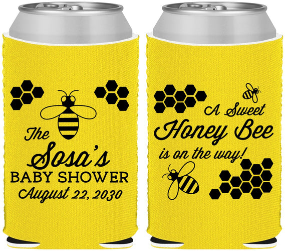 Custom Baby Shower Neoprene Can Coolers - Honey Bee | 90154