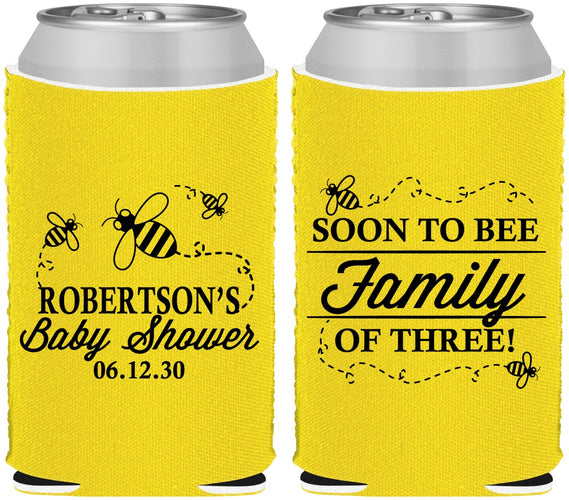 Custom Baby Shower Neoprene Can Coolers - Bee Family | 90155
