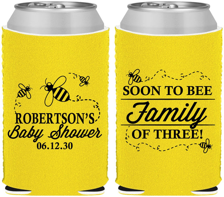 Custom Baby Shower Neoprene Can Coolers - Bee Family | 90155