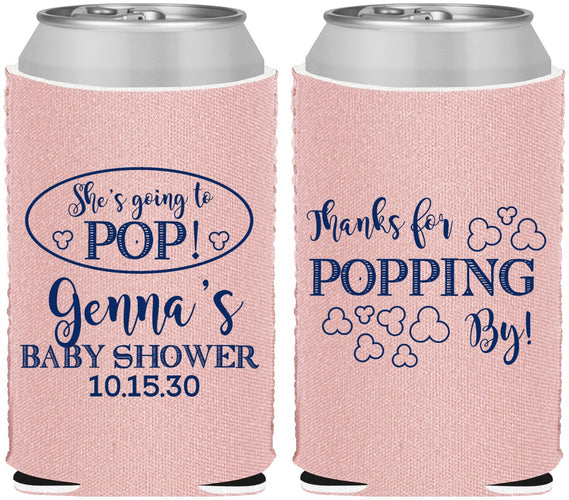 Custom Baby Shower Neoprene Can Coolers - Popping By | 90158