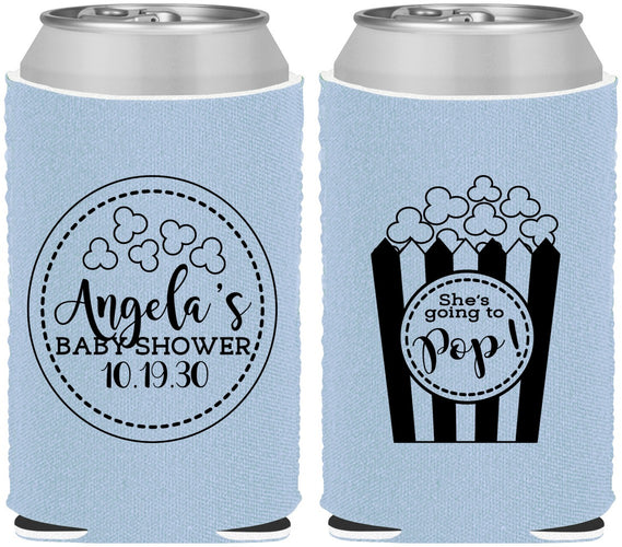 Custom Baby Shower Neoprene Can Coolers - Shes Going To Pop | 90159