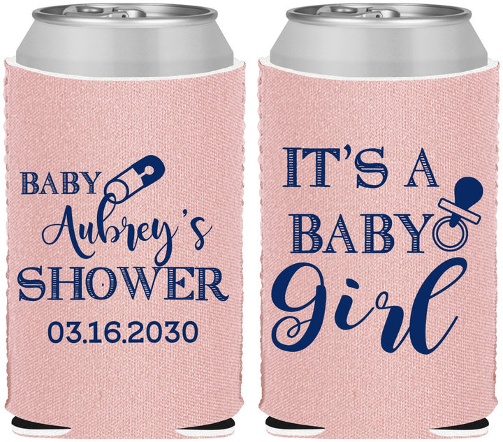Custom Baby Shower Neoprene Can Coolers - Baby Girl | 90171