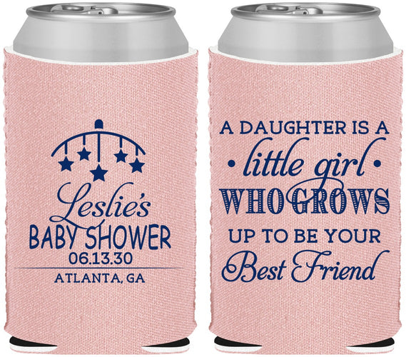 Custom Baby Shower Neoprene Can Coolers - Little Girls Best Friend | 90173