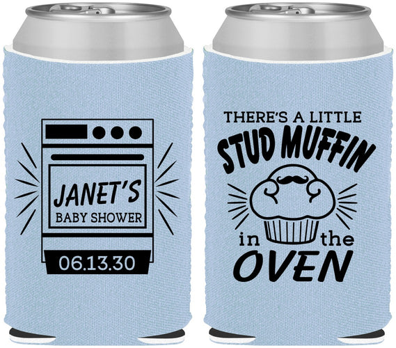 Custom Baby Shower Neoprene Can Coolers - Stud Muffin | 90182