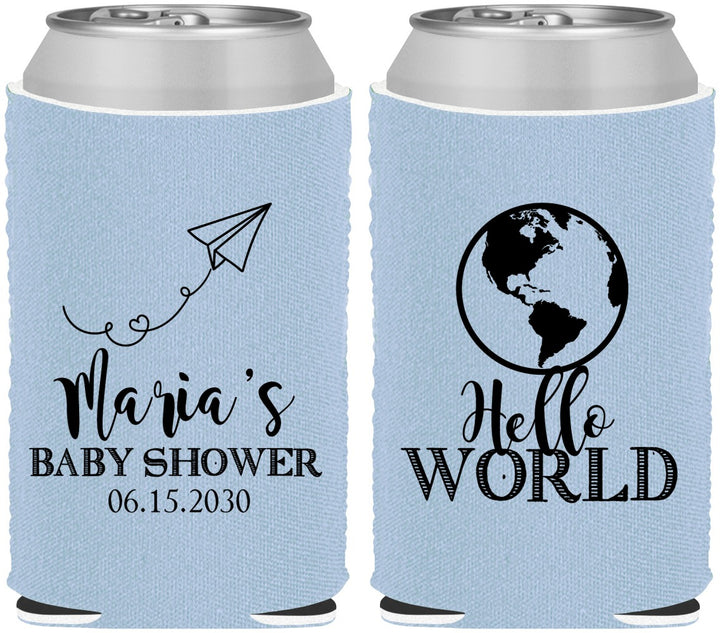 Custom Baby Shower Neoprene Can Coolers - Hello World | 90185