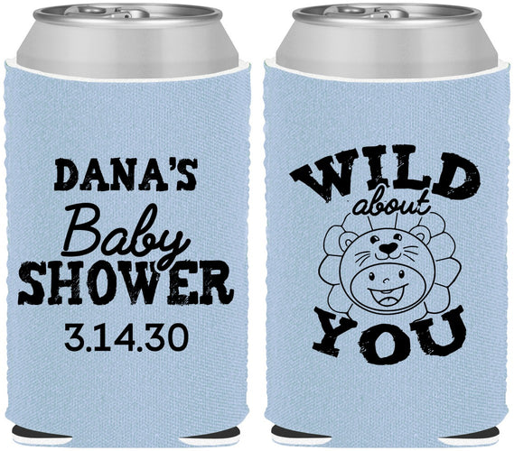 Custom Baby Shower Neoprene Can Coolers - Lion Wild About You | 90186