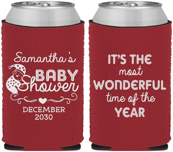 Custom Baby Shower Neoprene Can Coolers - Christmas | 90191