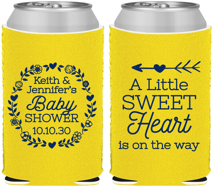 Custom Baby Shower Neoprene Can Coolers - Little Sweet Heart | 90195