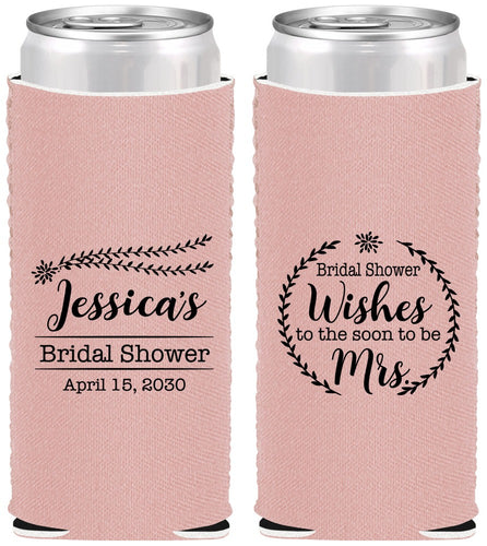 Custom Bridal Shower Neoprene Slim Can Coolers - Soon To Be Mrs | 100009