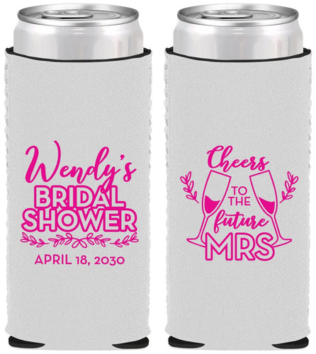 Custom Bridal Shower Neoprene Slim Can Coolers - Future Mrs | 100011