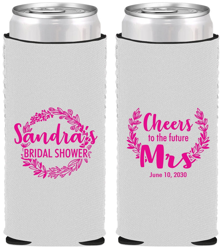 Custom Bridal Shower Neoprene Slim Can Coolers - Future Mrs | 100015