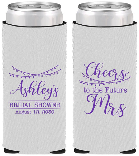 Custom Bridal Shower Neoprene Slim Can Coolers - Future Mrs | 100018