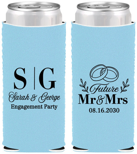 Custom Engagement Neoprene Slim Can Coolers - Future Mr And Mrs | 10002