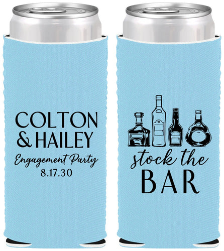 Custom Engagement Neoprene Slim Can Coolers - Stock The Bar | 10005