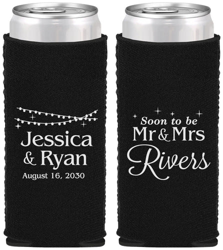 Custom Engagement Neoprene Slim Can Coolers - Soon To Be Mr And Mrs | 10008
