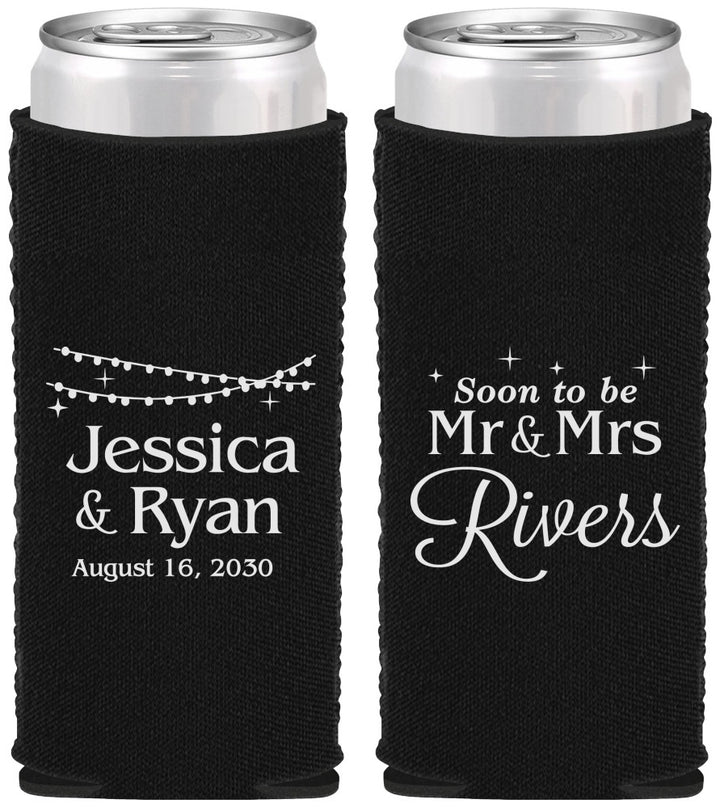 Custom Engagement Neoprene Slim Can Coolers - Soon To Be Mr And Mrs | 10008