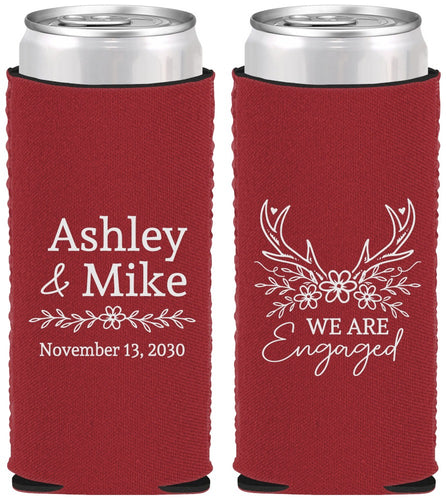Custom Engagement Neoprene Slim Can Coolers - We Are Engaged | 10009