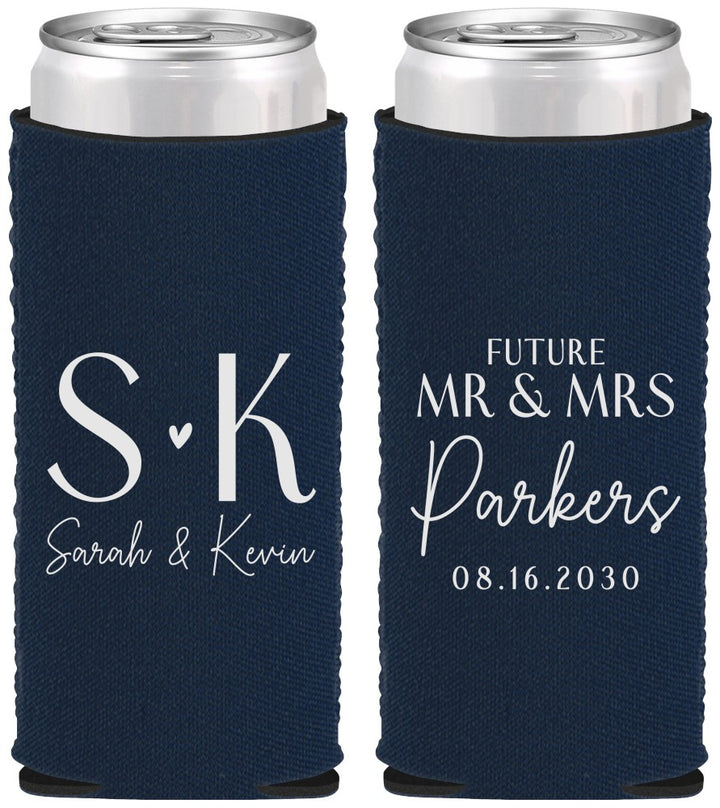 Custom Engagement Neoprene Slim Can Coolers - Future Mr And Mrs | 10012