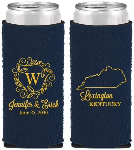 Custom Wedding Neoprene Slim Can Coolers - Kentucky | 116