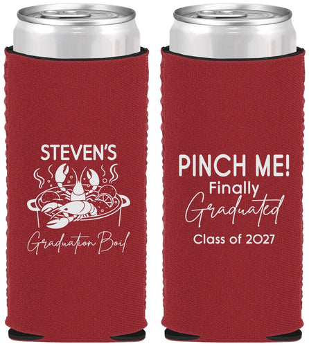 Custom Graduation Neoprene Slim Can Coolers - Class Of 2027 Crawfish Boil | 130004