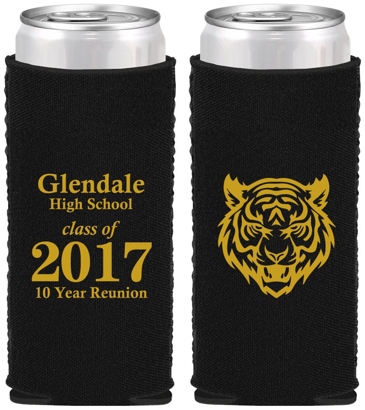 Custom Class Reunion Neoprene Slim Can Coolers - Class Of 2017 10 Year | 140000
