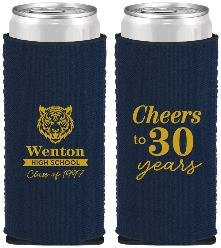 Custom Class Reunion Neoprene Slim Can Coolers - Class Of 1997 30 Year | 140002