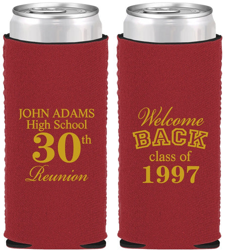 Custom Class Reunion Neoprene Slim Can Coolers - Class Of 1997 30 Year | 140007