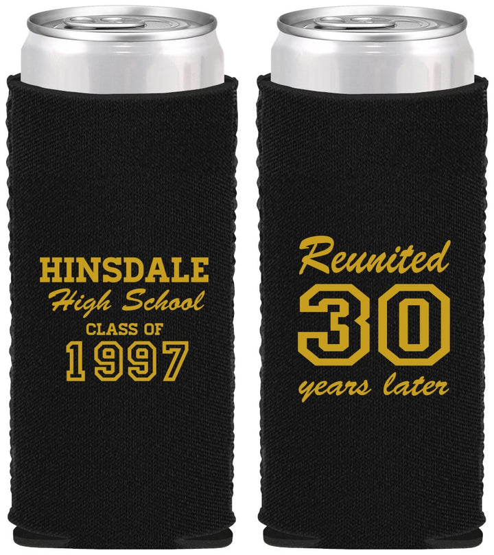 Custom Class Reunion Neoprene Slim Can Coolers - Class Of 1997 30 Year | 140012