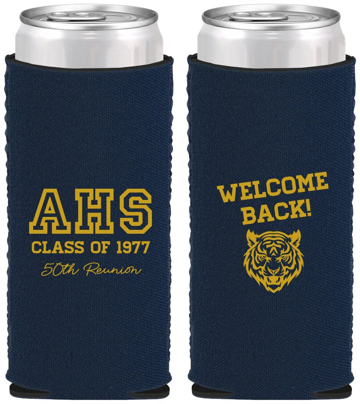 Custom Class Reunion Neoprene Slim Can Coolers - Class Of 1977 50 Year | 140014