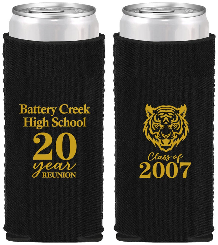 Custom Class Reunion Neoprene Slim Can Coolers - Class Of 2007 20 Year | 140016